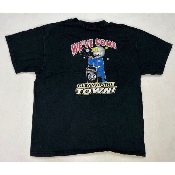 VINTAGE Formula 88 We've Come To Clean Up Town Alien T-shirt Men XL Black 90s - Picture 1 of 7